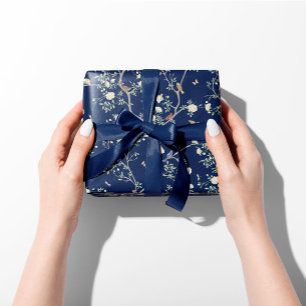Feuille De Papier Cadeau Chinoiserie Camellia Garden Brise Bleue