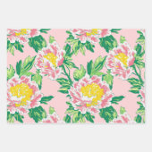 Feuille De Papier Cadeau Chinoiserie rose Floral (Devant)