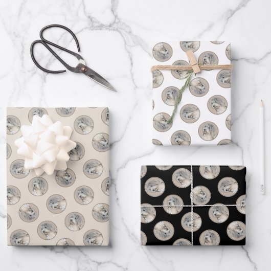 Feuille De Papier Cadeau Chiot Havanais, havanais, Bichon cubain, Bichon on (Recto)