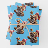 Feuille De Papier Cadeau Chipmunk Avec Pine Cone Tree (En situation)
