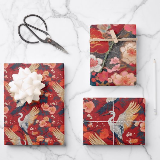 Feuille De Papier Cadeau Chiyogami Yuzen Washi Style motif (Recto)