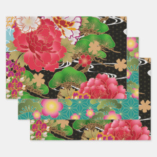 Feuille De Papier Cadeau Chiyogami Yuzen Washi Style motif