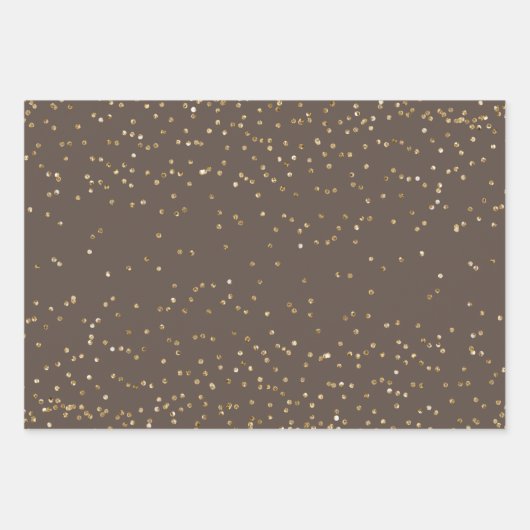 Feuille De Papier Cadeau Chocolat Brown or pointes étincelantes Leopard (Devant)