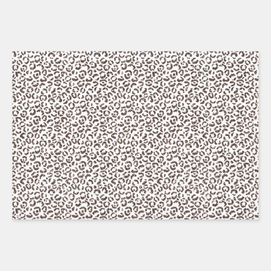 Feuille De Papier Cadeau Chocolat Brown Parties scintillant léopard (Devant)