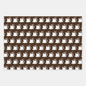 Feuille De Papier Cadeau Chocolat chaud doux Noël Brown (Devant 2)