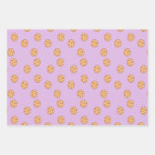 Feuille De Papier Cadeau Chocolat chips biscuits d'anniversaire violet (Devant 3)