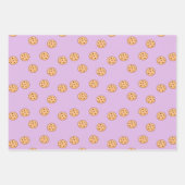 Feuille De Papier Cadeau Chocolat chips biscuits d'anniversaire violet (Devant)