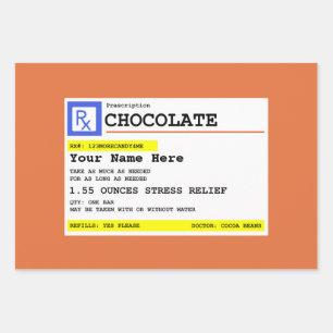 Feuille De Papier Cadeau Chocolat d'ordonnance personnalisé