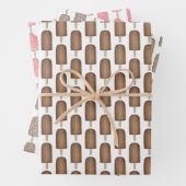 Feuille De Papier Cadeau Chocolat Fraise Fudgesicle Crème Ice Popsicle (En situation)