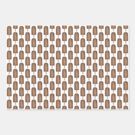 Feuille De Papier Cadeau Chocolat Fraise Fudgesicle Crème Ice Popsicle (Devant)
