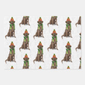Feuille De Papier Cadeau Chocolat Labrador Christmas Dog Plaid (Devant 2)