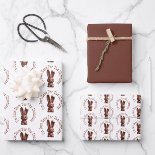 Feuille De Papier Cadeau Chocolat Lapin de Pâques - Je suis juste là pour..