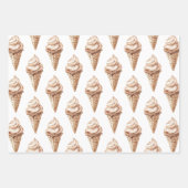 Feuille De Papier Cadeau Chocolat Mocha Ice Cream Cones Anniversaire (Devant)