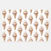 Feuille De Papier Cadeau Chocolat Mocha Ice Cream Cones Anniversaire (Devant 2)