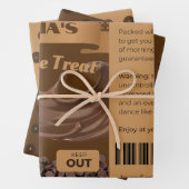 Feuille De Papier Cadeau Chocolats AMUSANTS Nommés Chocolat Traite Étiquett (En situation)
