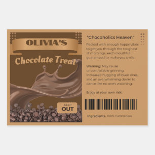 Feuille De Papier Cadeau Chocolats AMUSANTS Nommés Chocolat Traite Étiquett
