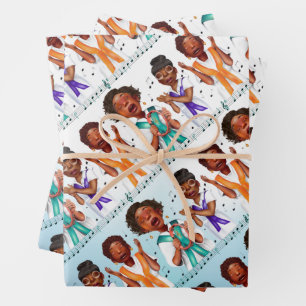 Feuille De Papier Cadeau Chorale afro-américaine