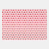 Feuille De Papier Cadeau Chouette de coeur rose personnalisée (Devant 3)