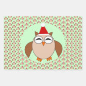 Feuille De Papier Cadeau Chouette de Noël sur mesure (Devant)