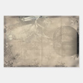 Feuille De Papier Cadeau Chouette d'Halloween et Citrouille Déplaisant Vint (Devant)