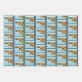 Feuille De Papier Cadeau Chouette mignonne Snowflakes d'hiver (Devant)