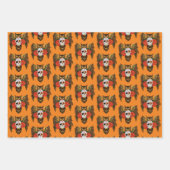 Feuille De Papier Cadeau Chouette Rose crâne sucre (Devant 2)