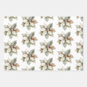 Feuille De Papier Cadeau Chouettes et fleurs rustiques (Devant 3)