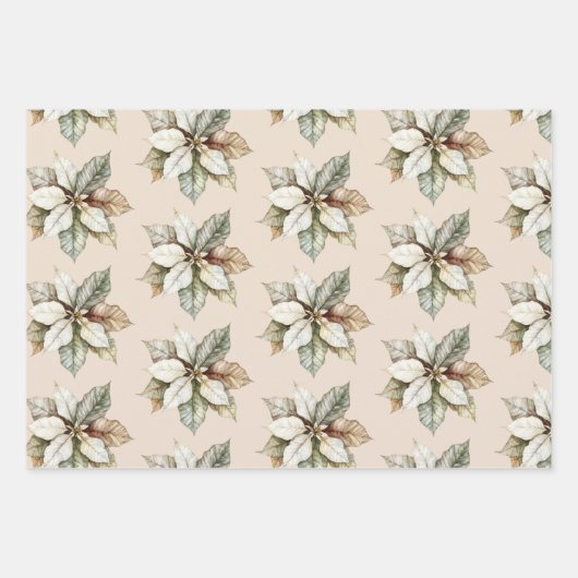 Feuille De Papier Cadeau Chouettes et fleurs rustiques (Devant 3)