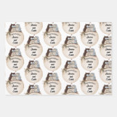 Feuille De Papier Cadeau Chouettes Mariage Félicitations Ajouter Noms Migno (Devant)