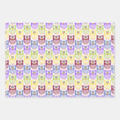 Feuille De Papier Cadeau Chouettes mignonnes, Chouette Motif, Chouettes pou (Devant 2)