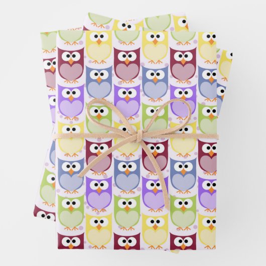 Feuille De Papier Cadeau Chouettes mignonnes, Chouette Motif, Chouettes pou (En situation)