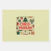 Feuille De Papier Cadeau Chrismukkah Hanoukka Noël Juif Religieux (Devant)
