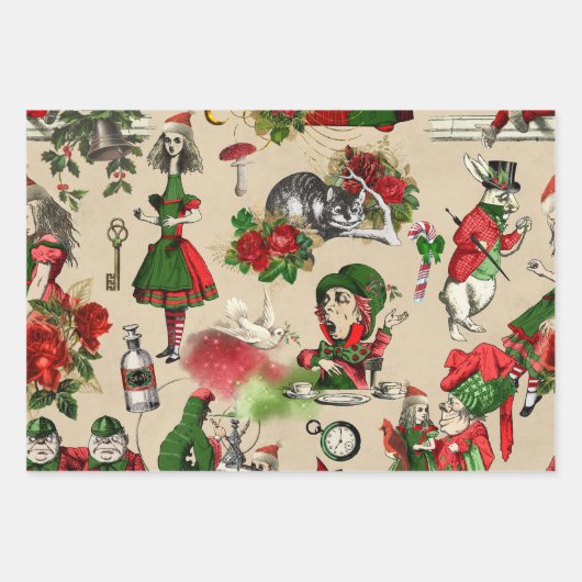 Feuille De Papier Cadeau Christmas Alice In Wonderland (Devant)