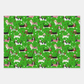 Feuille De Papier Cadeau Christmas Basset Hound (Devant 2)