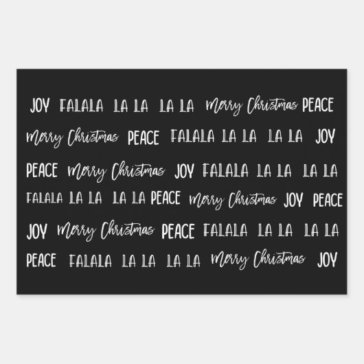 Feuille De Papier Cadeau Christmas Black & White Wrapping Paper (Devant 2)