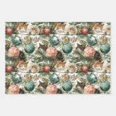 Feuille De Papier Cadeau Christmas Cats & Ornaments (Devant)