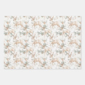 Feuille De Papier Cadeau Christmas Deer Pine Twigs (Devant 3)