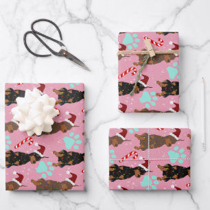 Feuille De Papier Cadeau Christmas Doberman Pinscher