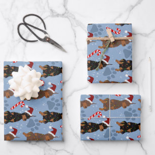 Feuille De Papier Cadeau Christmas Doberman Pinscher