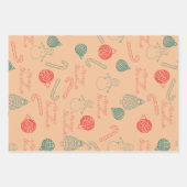 Feuille De Papier Cadeau Christmas Doodle Pattern | Snowmen, Trees & Candy (Devant 2)