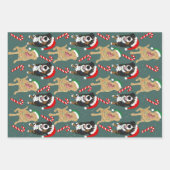 Feuille De Papier Cadeau Christmas Dudley Labrador et Bernese Mountain Dog (Devant)