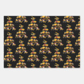 Feuille De Papier Cadeau Christmas Excavator Construction Truck Tree (Devant)