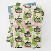 Feuille De Papier Cadeau Christmas Fish Santa Hat Funny Pêche (En situation)