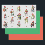 Feuille De Papier Cadeau Christmas Frog Rock Band and Solides Green & Red<br><div class="desc">Nos draps cadeau de Noël Frog Rock Band seront parfaits pour votre décoration de Noël. Le motif principal et deux couleurs complémentaires solides feront briller votre présentation. Les enfants vont adorer ! De nombreux articles de Noël et autres articles de Noël disponibles dans nos collections. Merci d'avoir fait du shopping...</div>