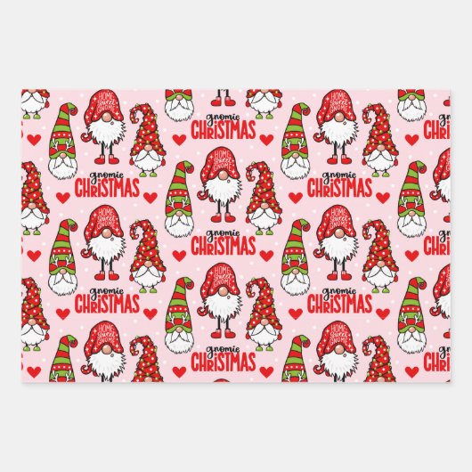 Feuille De Papier Cadeau Christmas Gnomes (Devant)