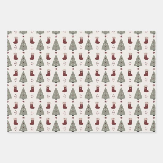 Feuille De Papier Cadeau Christmas Holiday Three Pack (Devant 3)