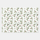 Feuille De Papier Cadeau Christmas Holly et Mistletoe (Devant 2)
