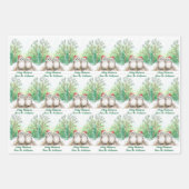 Feuille De Papier Cadeau Christmas Owl Wrapping Paper Flat Sheet Set of 3 (Devant)