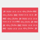 Feuille De Papier Cadeau Christmas pattern text Red set Wrapping Paper (Devant)