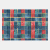 Feuille De Papier Cadeau Christmas Red Blue Green Cactus Floral (Devant 2)